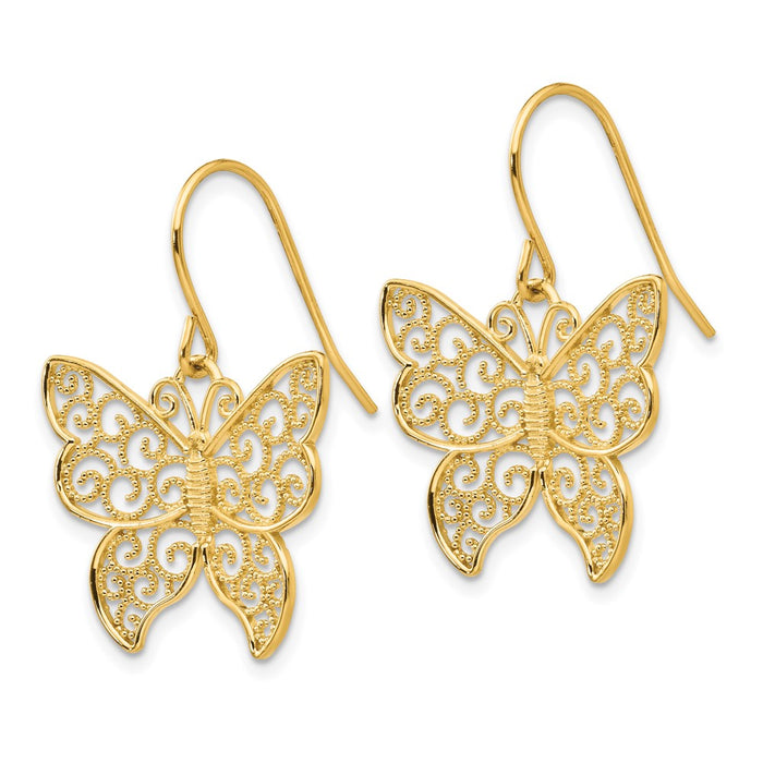 Shop Exclusive 14K Gold Butterfly Earrings - Stylish & Affordable Luxury Design-2