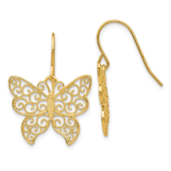 Shop Exclusive 14K Gold Butterfly Earrings - Stylish & Affordable Luxury Design-1