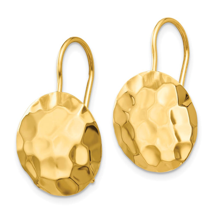 Shop Stylish 14K Gold Hammered Circle Disc Earrings - Exclusive Design & Value!-2