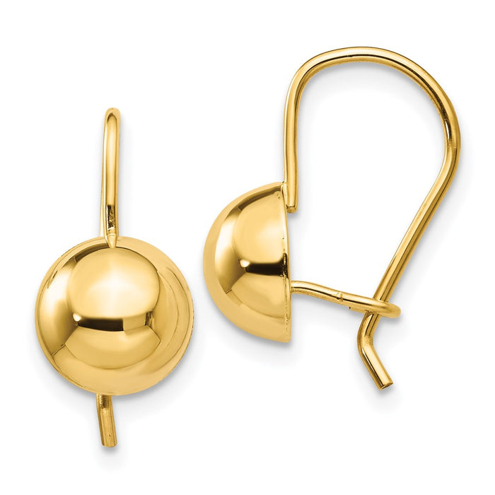 Buy Stylish 14K Gold 8mm Hollow Half Ball Earrings | Luxury Value Pieces-1