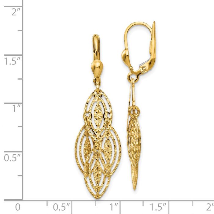 Shop 14K Gold Textured & Polished Dangle Earrings - Stylish & Affordable!-4