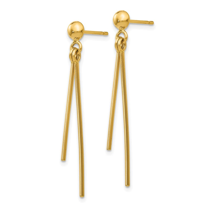 Shop Stylish 14K Gold Polished Dangle Post Earrings - Luxurious Design, Affordable Price-2