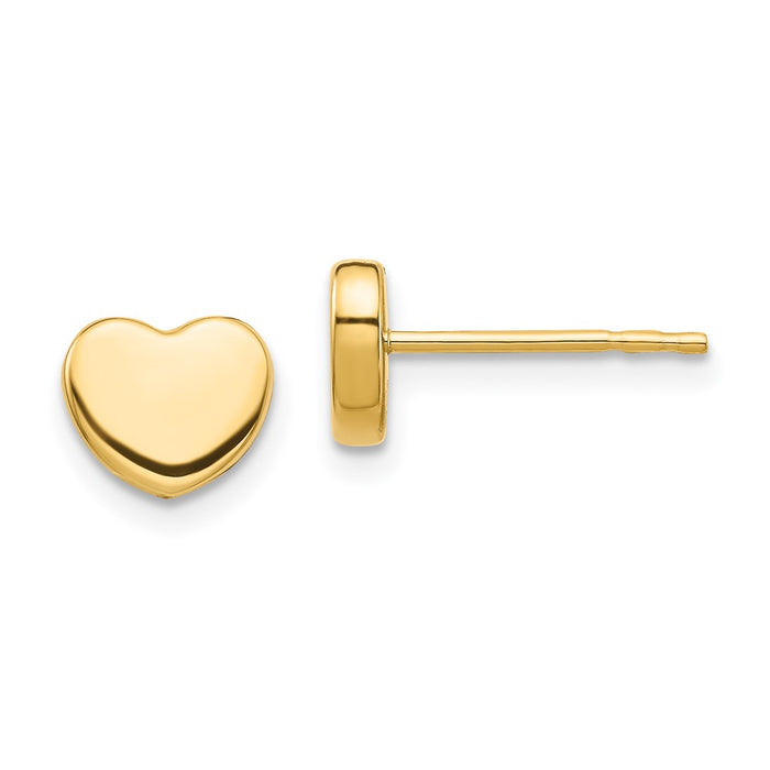 Shop Stylish 14K Gold Polished Heart Stud Earrings | Affordable Luxury-1