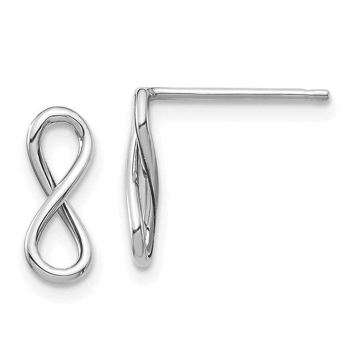Exclusive 14K White Gold Polished Infinity Post Earrings - Stylish Value-1