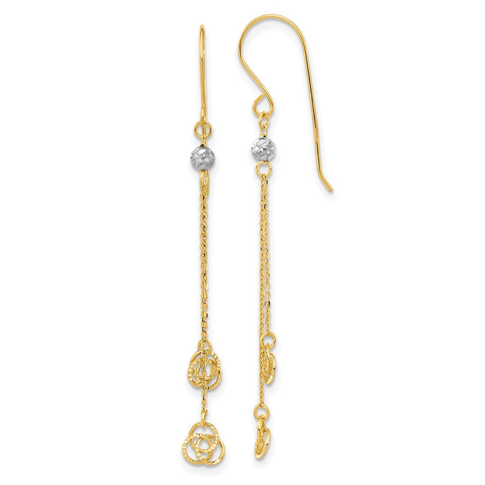 Buy 14K Two-Tone Polished Love Knot Dangle Earrings | Stylish & Affordable!-1