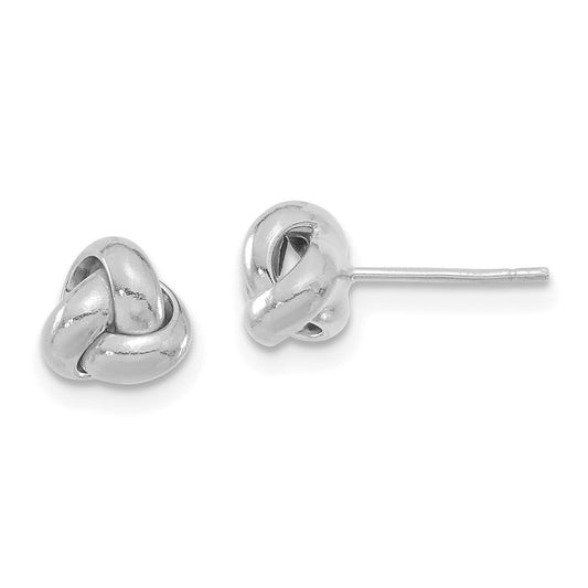 Buy Stylish Polished Love Knot Post Earrings in 14K White Gold - Affordable Luxury