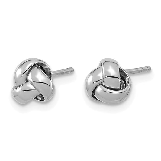 Exclusive 14K White Gold Polished Love Knot Post Earrings - Stylish Value