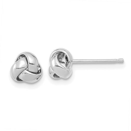 Exclusive 14K White Gold Polished Love Knot Post Earrings - Stylish Value