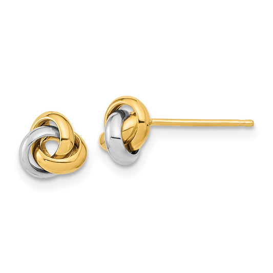 Buy Stylish 14K Two-Tone Love Knot Stud Earrings - Quality and Luxury