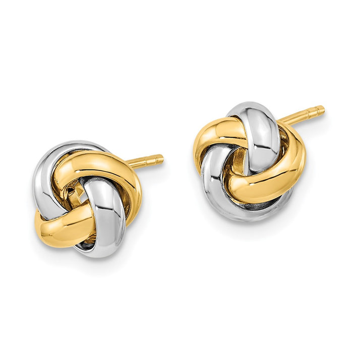 Buy Designer 14K Two-Tone Love Knot Stud Earrings - Stylish & Affordable!-2