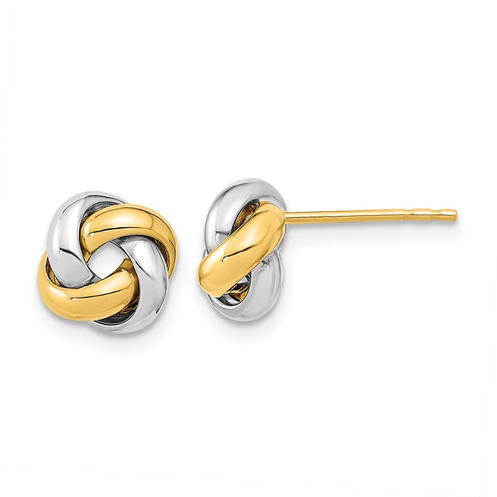 Buy Designer 14K Two-Tone Love Knot Stud Earrings - Stylish & Affordable!-1