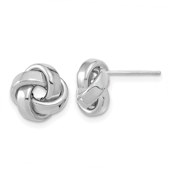 High-Quality 14K White Gold Love Knot Stud Earrings - Stylish & Affordable!-1