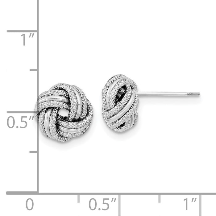 Buy 14K White Gold Polished Triple Love Knot Earrings | Stylish & Affordable-3