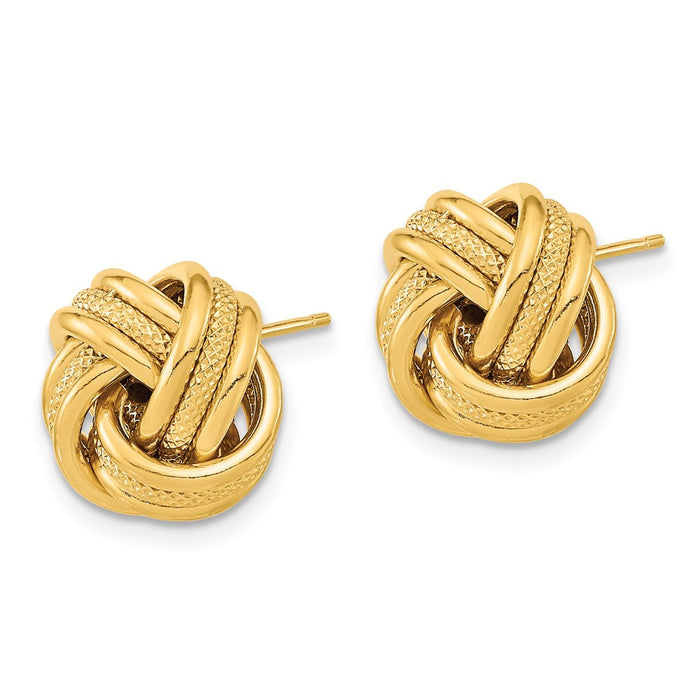 Buy 14K Gold Polished Triple Love Knot Earrings - Stylish & Affordable Luxury-2
