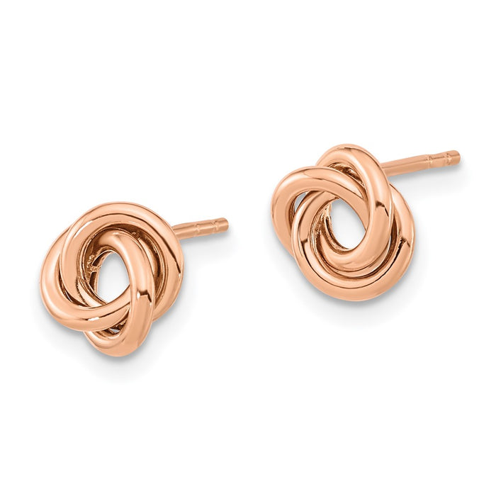 High-Quality 14K Rose Gold Love Knot Stud Earrings - Stylish & Affordable!-2