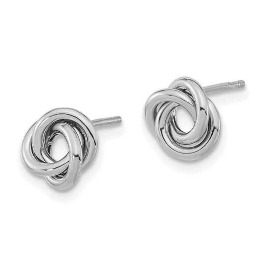 Shop Stylish 14K White Gold Love Knot Stud Earrings - Exclusive Value Offer!