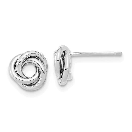 Shop Stylish 14K White Gold Love Knot Stud Earrings - Exclusive Value Offer!