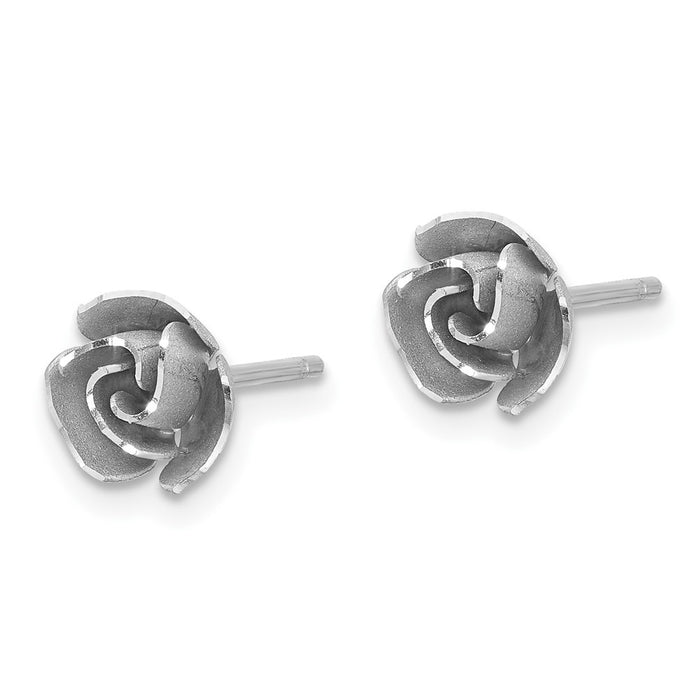 Buy Stylish 14K White Rhodium Double-Circle Rose Earrings | Luxury Design-2