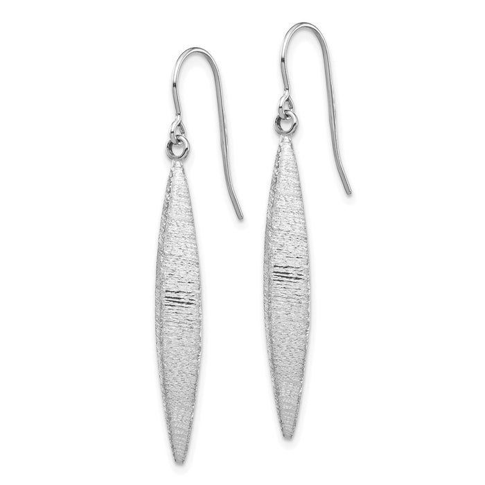 High-Quality Brushed 14K White Gold Dangle Earrings - Stylish Value Accessory-2