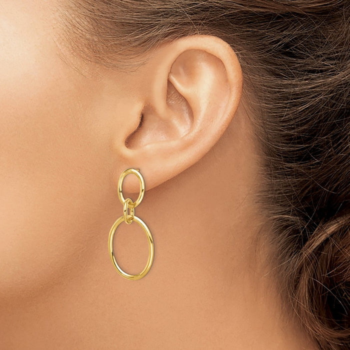 Shop Stylish 14K Yellow Gold Hoop Earrings - 1.5 inches, Timeless Elegance-3