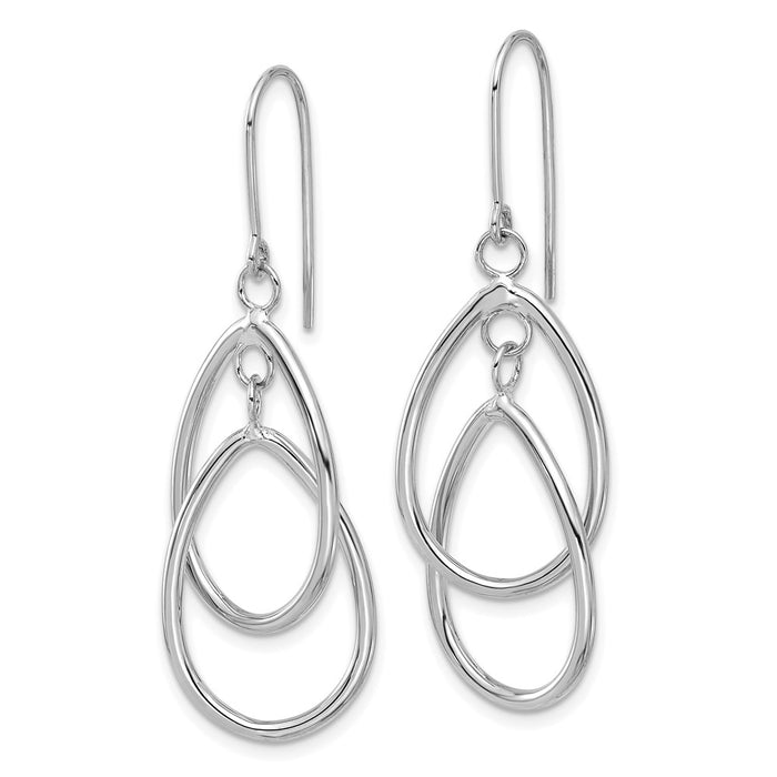 Shop Stylish 14K White Gold Double Teardrop Earrings - Affordable Luxury!-2