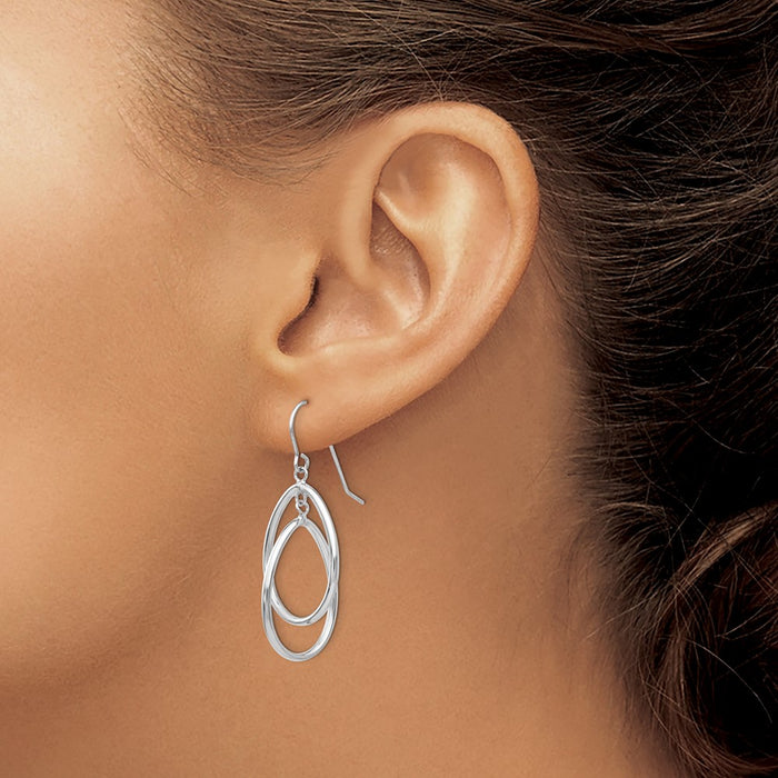 Shop Stylish 14K White Gold Double Teardrop Earrings - Affordable Luxury!-3