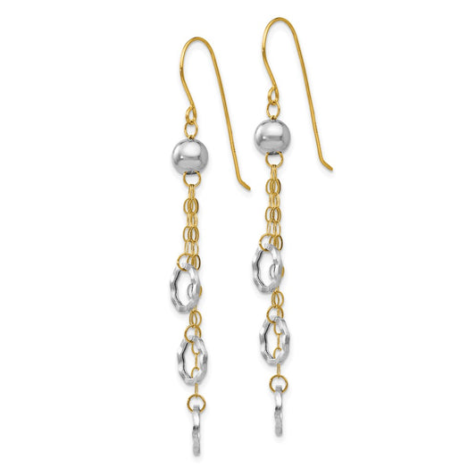 Exclusive 14K Two-Tone Circle Drop Earrings - Stylish Design & Affordable Luxury