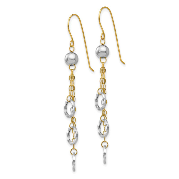 Exclusive 14K Two-Tone Circle Drop Earrings - Stylish Design & Affordable Luxury-2