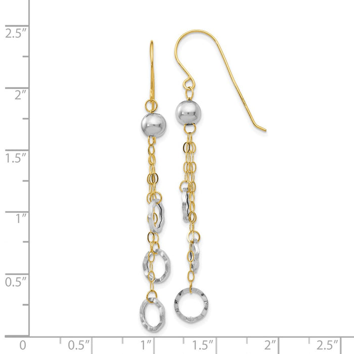 Exclusive 14K Two-Tone Circle Drop Earrings - Stylish Design & Affordable Luxury-4