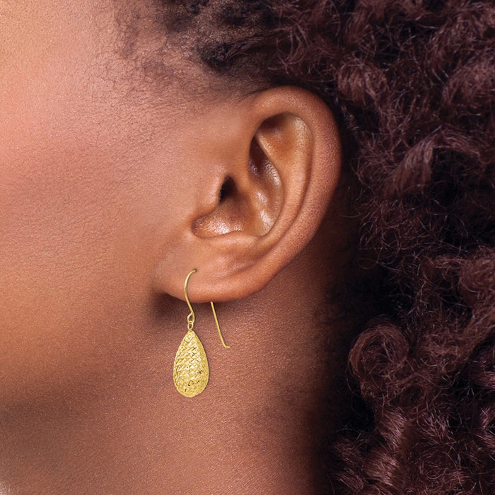 Exclusive 14K Gold Puff Teardrop Earrings - Stylish Design, Lightweight Value-3