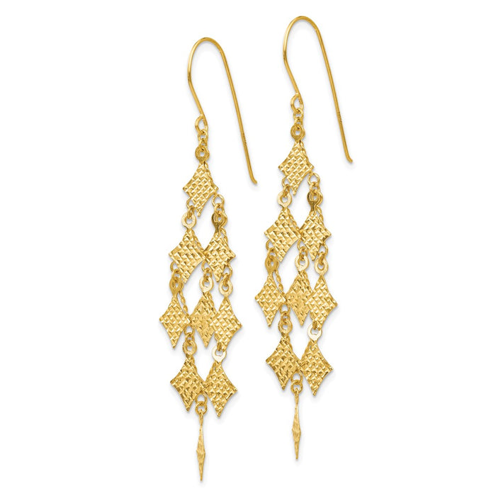 Shop Exclusive 14K Gold Diamond-Cut Chandelier Earrings - Stylish Luxury-2