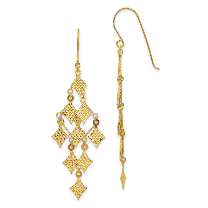 Shop Exclusive 14K Gold Diamond-Cut Chandelier Earrings - Stylish Luxury-1