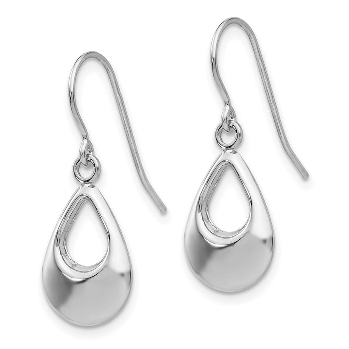 Shop Stylish 14K White Gold Hollow Teardrop Dangle Earrings - Exclusive Design!-2