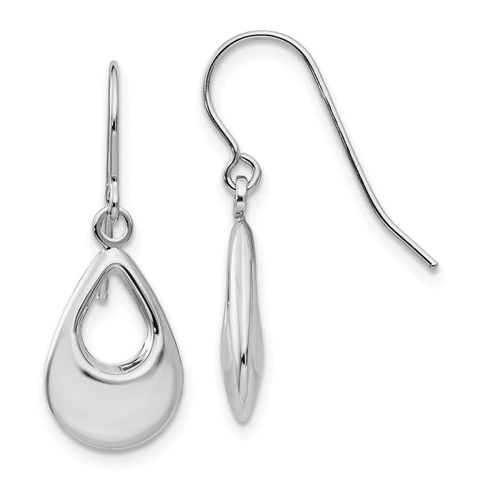 Shop Stylish 14K White Gold Hollow Teardrop Dangle Earrings - Exclusive Design!-1