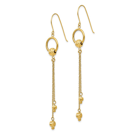 High-Quality 14K Gold Diamond-Cut Dangle Earrings | Stylish & Affordable