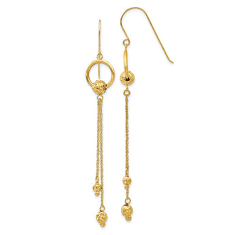 High-Quality 14K Gold Diamond-Cut Dangle Earrings | Stylish & Affordable
