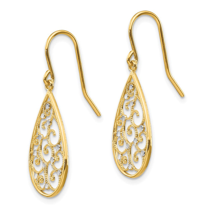Exclusive 14K Gold Teardrop Earrings - Stylish & Affordable Rhodium Finish-2