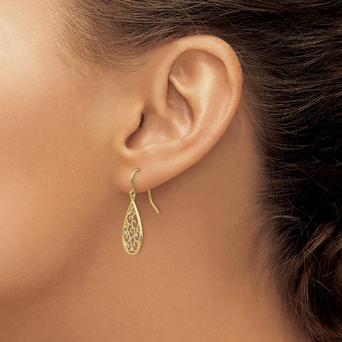 Exclusive 14K Gold Teardrop Earrings - Stylish & Affordable Rhodium Finish-3