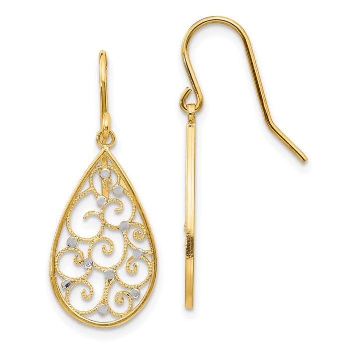 Exclusive 14K Gold Teardrop Earrings - Stylish & Affordable Rhodium Finish-1
