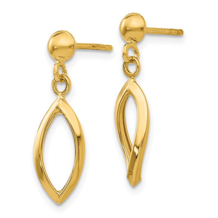 Buy Stylish 14K Gold Dangle Post Earrings - High-Quality, Lightweight Design-2