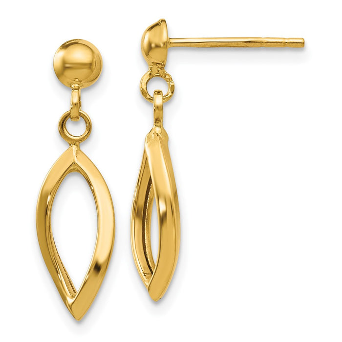 Buy Stylish 14K Gold Dangle Post Earrings - High-Quality, Lightweight Design-1