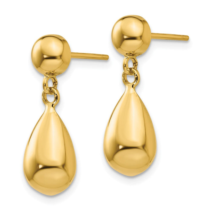 High-Quality 14K Gold Teardrop Hollow Dangle Earrings - Stylish Value Choice-2