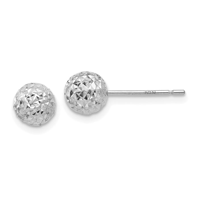 Shop Stylish 14K White Gold 6mm Round Ball Stud Earrings - Luxury Value!-1