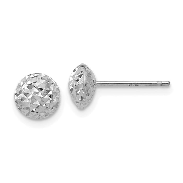 Buy 14K White Gold 6mm Round Puff Post Earrings | Stylish and Affordable Luxury-1