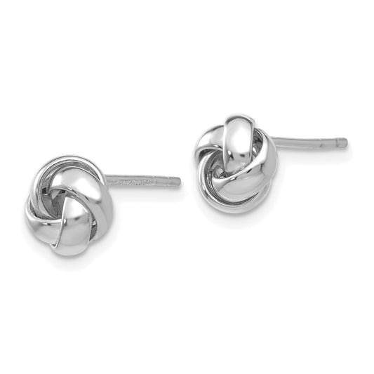 High-Quality 14K White Gold Polished Knot Post Earrings | Stylish Value Offer