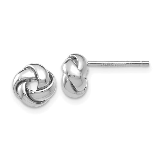 High-Quality 14K White Gold Polished Knot Post Earrings | Stylish Value Offer