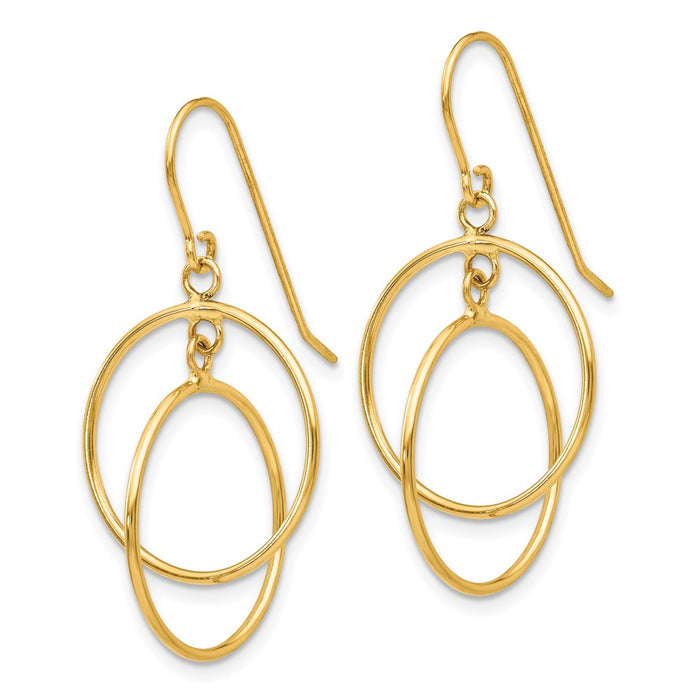 Exclusive 14K Gold Polished Circle Dangle Earrings | Stylish & Affordable Luxury-2