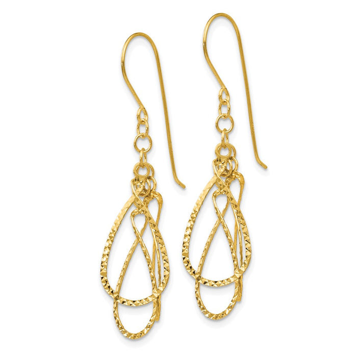 Exclusive 14K Gold Diamond-Cut Teardrop Earrings | Stylish & Affordable Jewelry-2