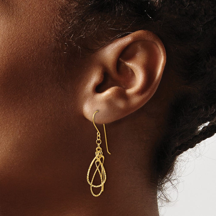 Exclusive 14K Gold Diamond-Cut Teardrop Earrings | Stylish & Affordable Jewelry-3