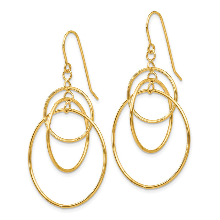 Exclusive 14K Gold Polished Circle Dangle Earrings - Stylish and Affordable!-2